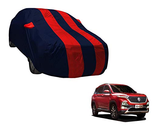 Image of Auto Hub Car Cover Compatible with MG Hector with Weather Proof, Mirror Pocket, Triple Stitched, MG Hector Car Cover- Navy-Red