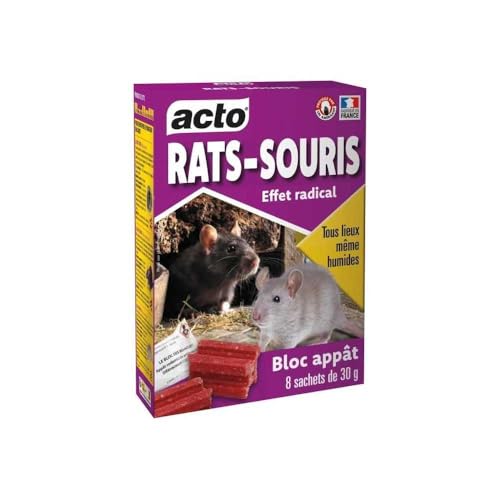 ACTO Blocs appats rats et souris : solution durable contre l'humidité HYDRO7