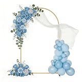 Soporte de Arco de Boda, XRCHAA 2M Soporte de Globos de Oro de Metal con Flores, Marco de Arco de Globos para Cumpleaños, Aniversario, Boda, Ceremonia, Graduación