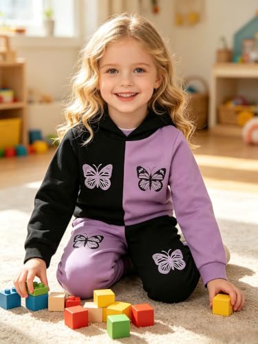 Image of Kid Toddler Girl Clothes - Tie Dye Hoodie Sweatshirt Girl Outfits Pullover Jogger Hooded Sweatpant Set