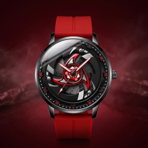 Image of GOLDENIZE FASHION Branded Men's Sport Quartz Watch Arrow Wheel Dial 360 Rotating Casual Fashion Stainless Steel Alloy Mens & Boy's Luxury Metal Gift Creative Watch