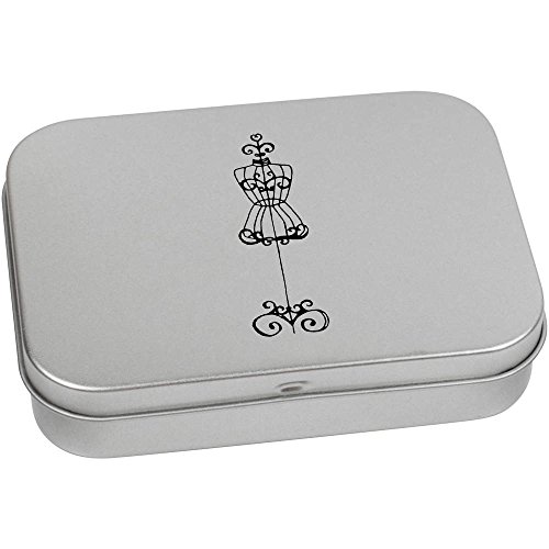Azeeda 110mm 'Dressmaker's Dummy' Metal Hinged Tin/Storage Box (TT00015927)