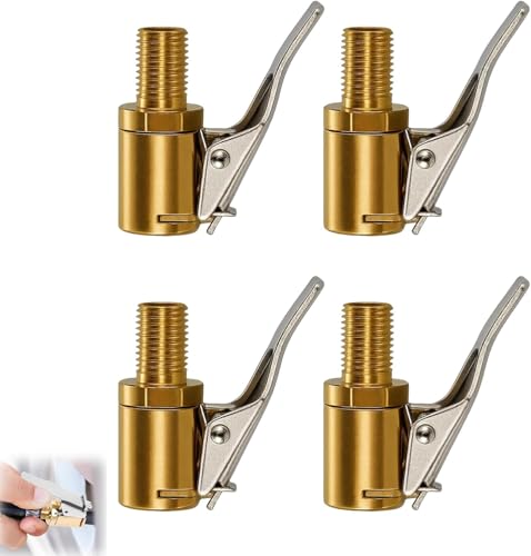 4 Pièces Adaptateur de Valve de Pneu, 8mm Embout de Gonflage Mandrins à Air Comprimé, Multifonction Adaptateur Valve pour Pneus Embout Gonfleur avec Clip...