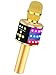 BONAOK Wireless Bluetooth Karaoke Microphone with Multi-color LED Lights, 4 in 1 Portable Handheld Karaoke Speaker Machine Easter Gift for Android/iPhone/iPad/Sony/PC or All Smartphone(Gold)