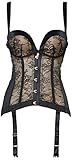 Cups mit integrierten Polster Gossard Damen Korsage Retrolution Basque, Korsage, Schwarz, Gr. 80C (Herstellergröße: 36C)