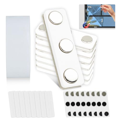 Aimant Moustiquaire 8 Pièces, Aimant pour Moustiquaire Sans Perçage, Moustiquaire Fenetre Magnetique, Moustiquaire Magnétique, Aimant Rideau, Comprend 2m de Ruban...