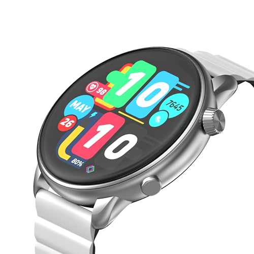 IMIKI HOLO TG2 - Smartwatch uomo donna - Display AMOLED 1,43", Connettività Bluetooth, Cinturino magnetico, Misura ossigeno nel sangue e Frequenza cardiaca, Android e iOS - Silver + Gray/Black - 4