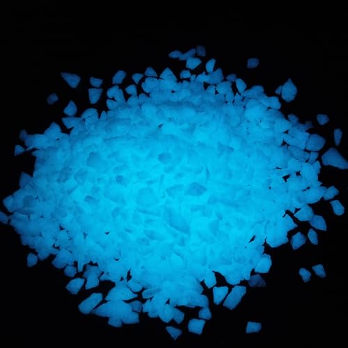 Glow in The Dark Broken Glass,Glow in The Dark Stone,Glow in The Dark Rocks Glow Stones for Crafts, Fish Tank/Aquarium Gravel, Resin Art,Indoor/Outdoor Decor,1-3mm 200g/7oz (Sky Blue)