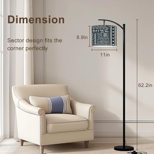 Bvcahsaw Arc Floor Lamp African Print Fabric Seamless Tribal Pattern Traditional Ethnic Modern Tall Standing Lamp Dimmable With Remote Adjustable Drum Shade Footswitch For Living Room Bedroom Office thumb #1