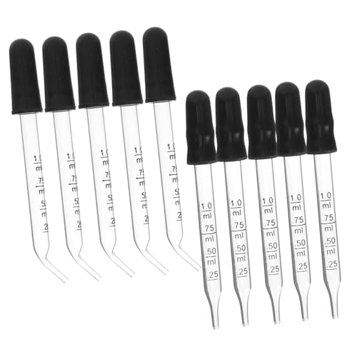 Unomor Professional Glass Droppers for Medicine Oils 20pcs Calibrated Droppers Straight Bent Tips