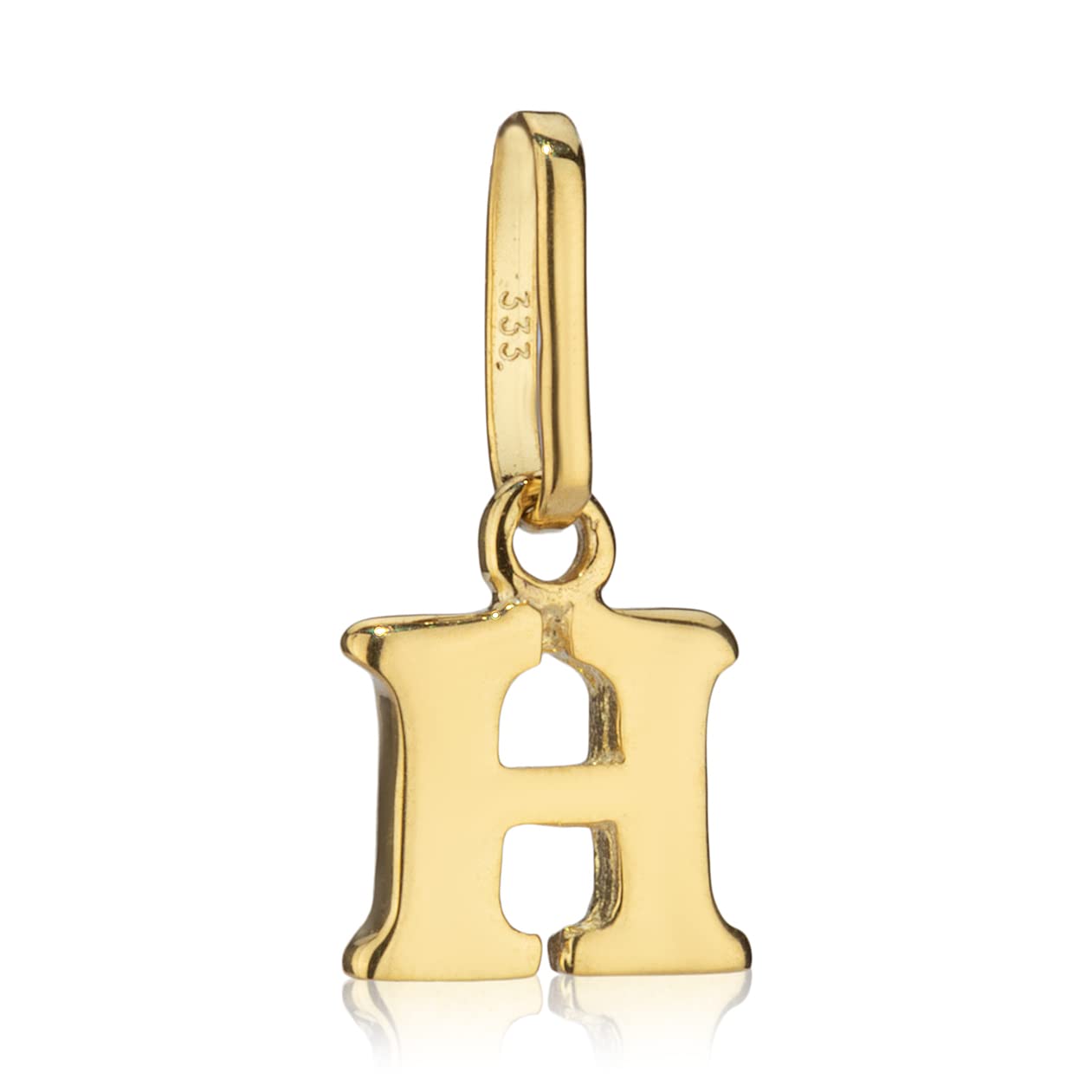 NKlaus Kettenanhänger Buchstabe, klein, 333 Gelbgold, 8 Karat, 1 Stück | Öse innen 5,0 x 2,5mm; als Talisman für Kinder