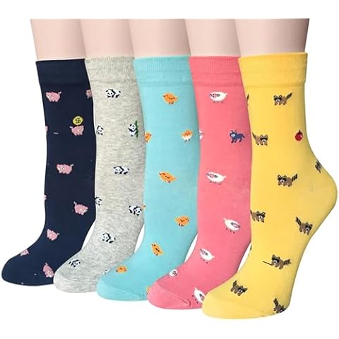 5 Pairs Cute Dog Patterned Socks Cover