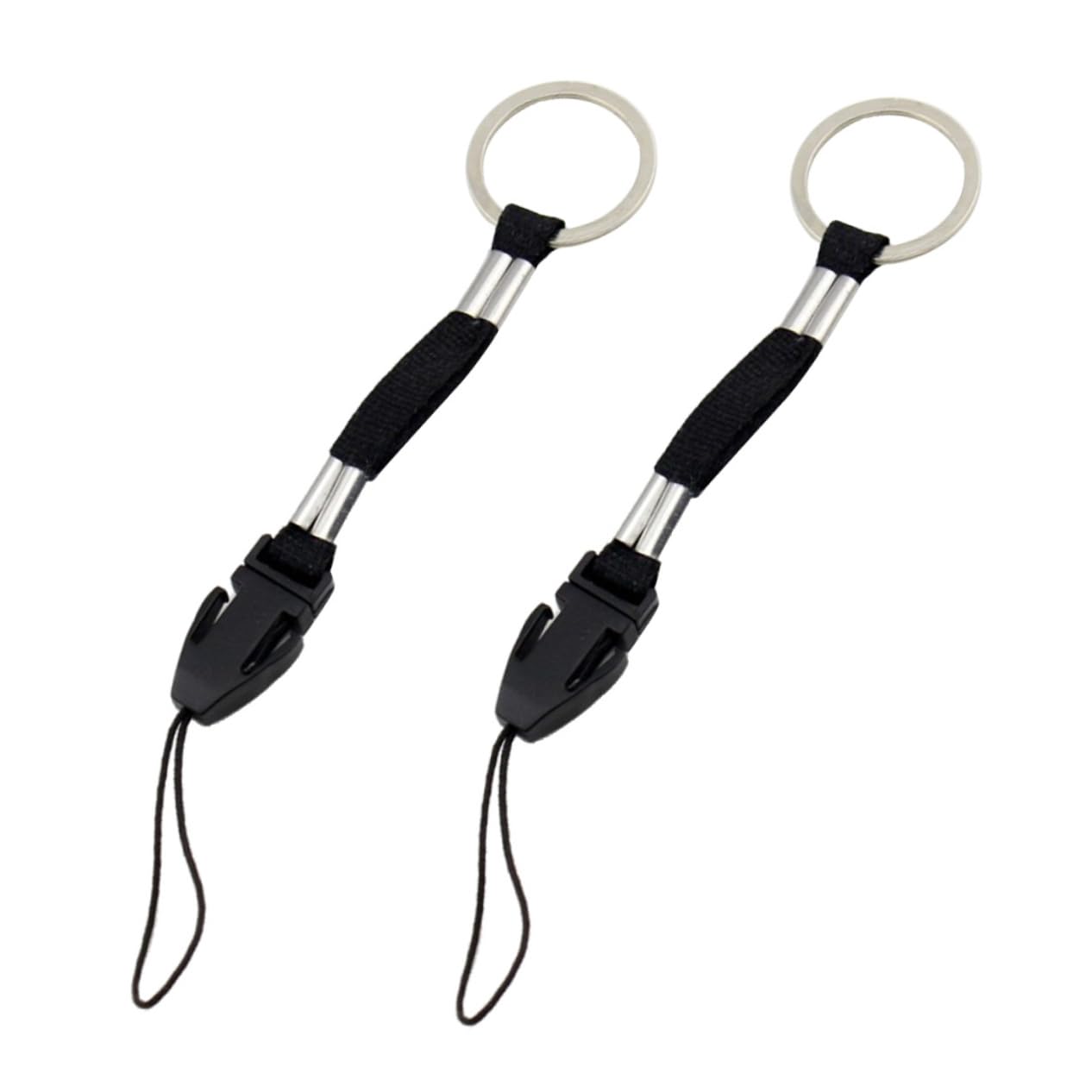 10 Cordini In Nylon A Sgancio Rapido Per Telefono E Dispositivi Elettronici – Leggeri Con Anello E Clip In Metallo – Nero 16x2 Cm