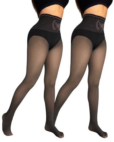 CHICME Womens High Waist Butt Lifting Tights 2025 Transparent Thermal Pantyhose Leggings Fleece Lined Pants