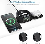 Wireless Charger 3 in 1, Travel Magnetic Foldable Wireless Charging Pad for Multiple Apple Devices, Compatible with iPhone 14/Pro/Max/Plus/13/12, AirPods 3/2/Pro(Adapter not Included)