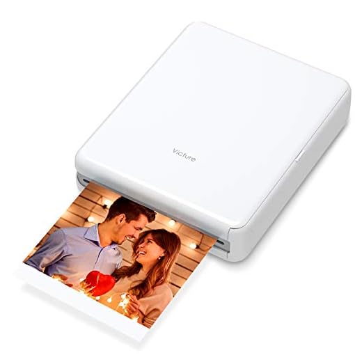 Victure 3x3” Portable Photo Printer, Bluetooth Connection, Rechargeable, Including 8 Pieces of Photo Paper, Android/iOS/Tablet Devices Compatible, Wireless,4 Pass Technology