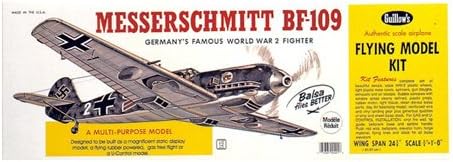 Kit Maquette Avion Guillow's Messerschmitt BF-109 (401) - Structure Balsa, échelle 1:6, Modèle Volant