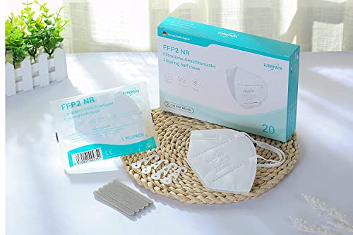 EUROPAPA 20x FFP2 Weiss Masken Atemschutzmaske 5-Lagen Staubschutzmasken hygienisch einzelverpackt Stelle zertifiziert EN149:2001+A1:2009… – Ansicht 5