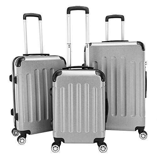 3 in 1 Luggage Set Suitcase Set, 3 Piece Portable ABS Trolley Case, Travel Luggage Sets, Lightweight ABS Luggage Suitcase, 360° Spinner Wheels Travel Set for Travel, Business (20/24/28 Inch)