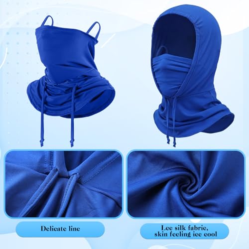 Image of Patelai 6 Pcs Summer Balaclava UV Face Mask Sun Protection Cooling Hood Full Head Face Cover for Women Men Cycling Fishing
