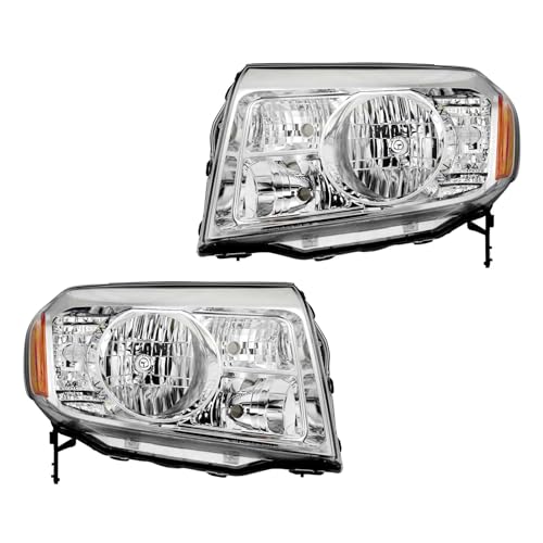 Image of TRQ 2 Piece Headlight Assembly Set Driver & Passenger Side Compatible with 2009-2011 Honda Pilot HO2518125 HO2519125