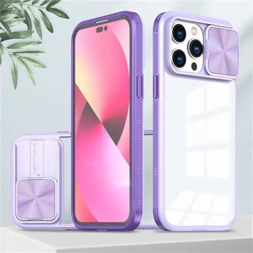 Coque de protection iPhone 14 violette silicone liquide avec cache caméra