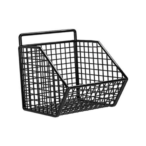 Gralara Cestini portaoggetti a griglia, Supporto a Parete per cestello in Filo Metallico, cestini da Cucina sospesi per la Cucina, Griglia Unica