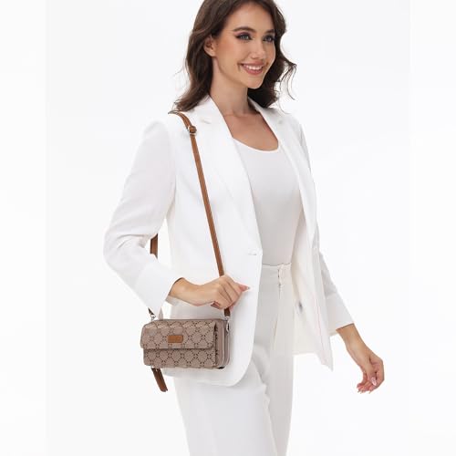 Image of Lanyani RFID Crossbody Wallet Wristlet Purse with Phone Pocket For Women Vegan Leather