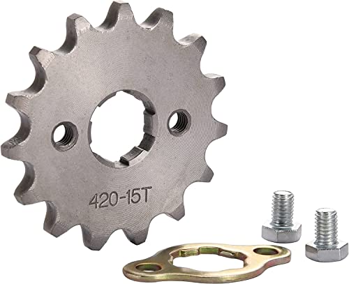 WOOSTAR Moto Piñon Delantero 420-15T Dientes 20mm Reemplazo para 50cc 110cc 125cc Dirt Pit Bike Mini Bike ATV 4 Wheeler Ciclomotor
