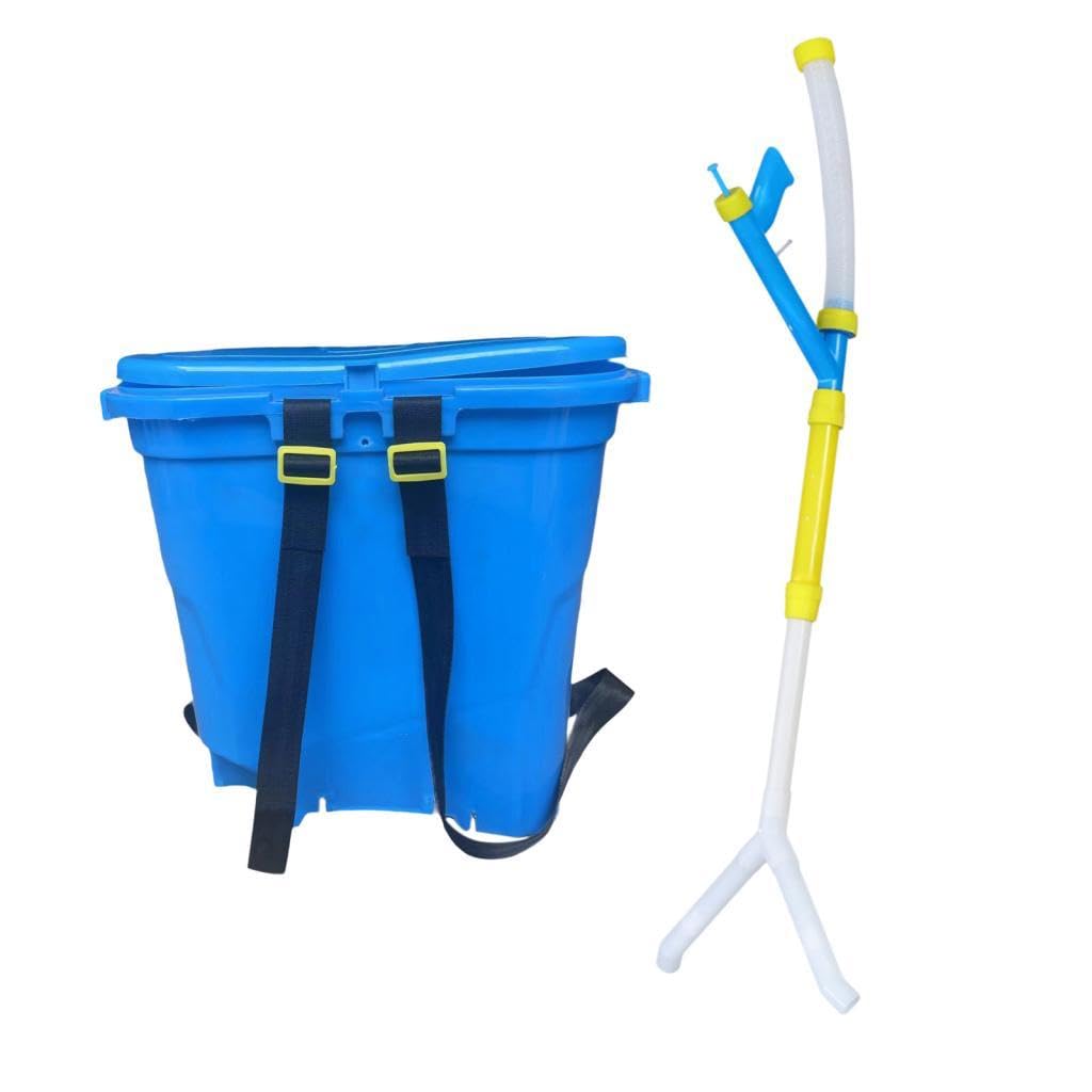 Spandiconcime Manuale 25L Attrezzi Manuali da Giardino Professionali Spandiconcime Multifunzione Fertilizzante a Spruzzo per Mais, Doppio porto