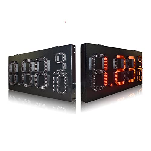 Cronómetro digital portátil para gimnasio, 12 pulgadas, rojo, resistente a la lluvia, formato 8.88, indicador LED para estaciones de servicio, pantalla de precios al aire libre, montaje en pared miniatura 6
