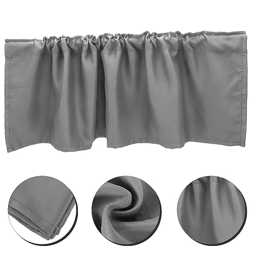 Cenefa de ventana de alta calidad cortina rústica gris para el hogar 4