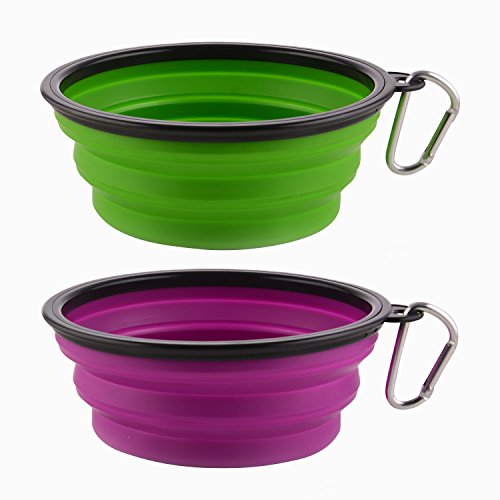 Guardians Large Collapsible Dog Bowls, 34oz Portable Foldable Water Bowls Food Dishes