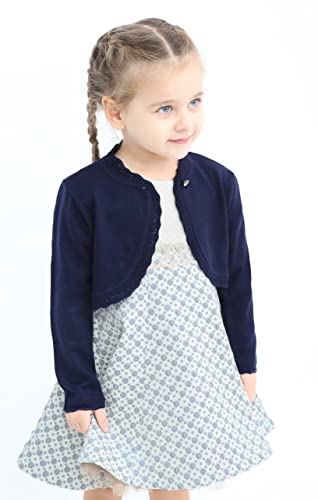 Image of Lilax Little Girls' Knit Long Sleeve Button Closure Bolero Cardigan Shrug