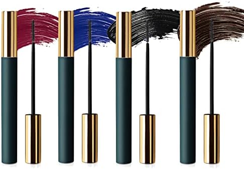 4 Colors Waterproof Colored Mascara for Eyelashes Set,Blue Black Brown and Wine Red Mascara for eyelashes Long lasting Charming Voluminous Mascara for Women Cruelty Free Vegan Eye Makeup