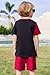 Arshiner Toddeler Boy Outfits Kids Clothes Boys Two Piece Outfit Boys' Fashion Colorblock Tee Short Sets Wine Red 2-3 Years