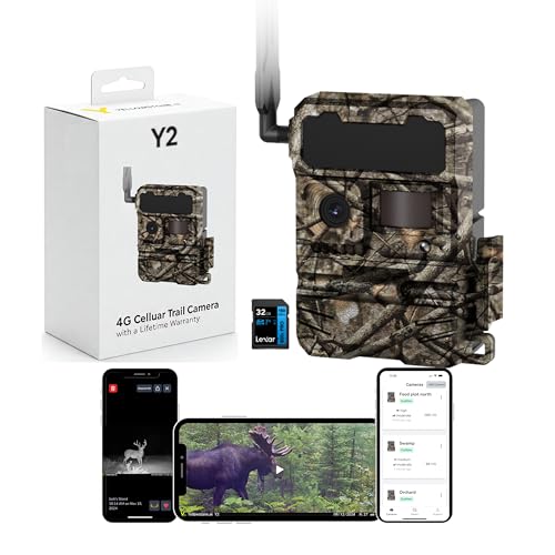 Y2 from Yellowstone.ai - 4G LTE Cellular Trail Camera with Phone App - Sends Pictures to Cell Phone - Night Vision Motion Activated Waterproof - Hunting Accessories and Equipment