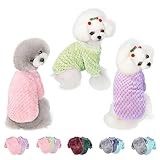 Dog Sweater, 2 or 3 Pack Dog Sweaters for Small Medium Dogs or Cat, Warm Soft Flannel Pet Clothes for Dogs Girl or Boy, Dog Shirt Coat Jacket (X-Small, Pink+Purple+Light Green) -  POMIU