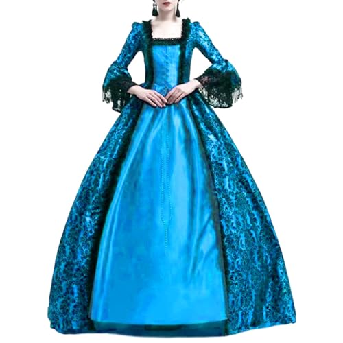 Robe médiévale à dentelle et manches évasées du L au XXXL
