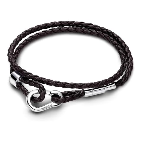 Pandora Moments Brown Braided Double Leather Bracelet Cover
