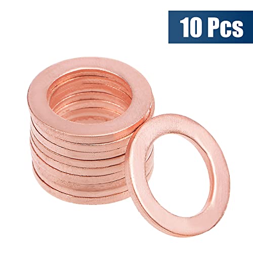 sourcing map 10Stk. 12mm x 18mm x 1.5mm Kupfer Unterlegscheibe für Schraubenbolzen
