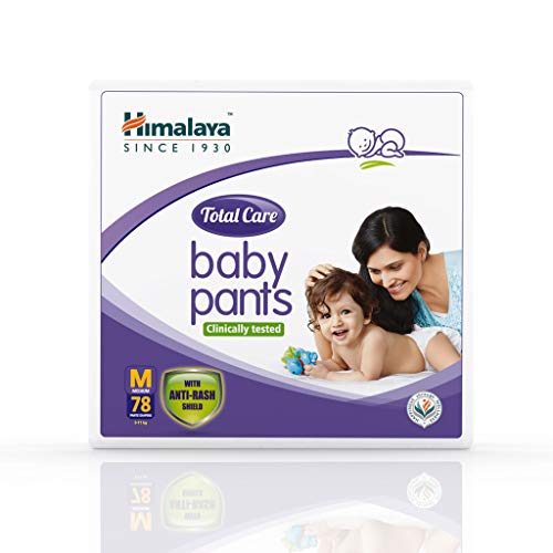 Image of Himalaya Total Care Baby Pants Diapers, Medium, 78 Count & Himalaya Extra Moisturizing Baby Soap (75g, Buy 3 Get 1 Free)