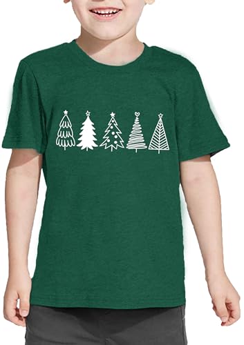 Image of Christmas Tree Shirt for Toddler Boys Girls Merry Christmas T-Shirts Short Sleeve Holiday Tee Xmas Gift Tops
