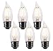 E26 Candelabra Base led Bulbs 60 Watt Equivalent Chandelier Bulbs, 4.5 Watt Dimmable Filament Clear LED Filament Bulbs, C35 LED Candle Bulbs,UL Approval,450lm,2700K Soft White (Warm White, 6Pack)