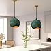 Handmade Oxidized Copper Pendant Light, Green Patina Copper Dome Pendant Light, Farmhouse Kitchen Ceiling Lamp Fixture,copper pendant light (Chain, 11.8 Inches)