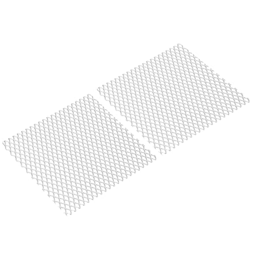 PATIKIL Placas de metal caladas de 4 'L x 4'W, 2 piezas 20Ga 5x8 mm Orificio de diamante Rejilla de aluminio Placa calada extendida para ventilación, filtración, salida de aire de secador, parrilla de