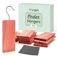 TYGA Cedarwood for Wardrobes, Natural Moth Repellent, Cedar Rings, Balls, Hangers Cedar Wood with Natural Oils, Protect Clothes, Includes Sandpaper