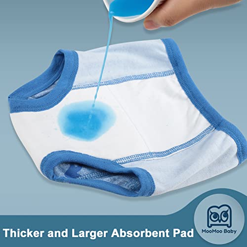 MooMoo Baby Potty Training Underwear 10 Packs Absorbent Toddler Training Pants for Boys and Girls Cotton Pee Pants 2T-9T