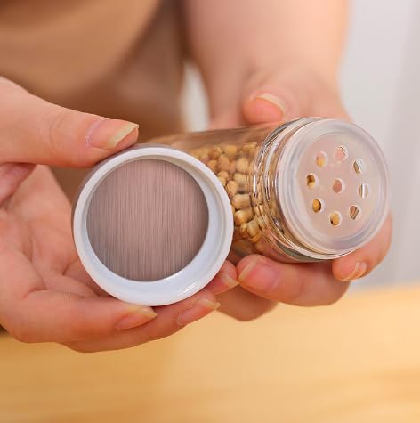 Porta Temperos Condimento Giratorio Inox com 20 Potes de Vidro - Kit Pratico e Elegante para Organiz