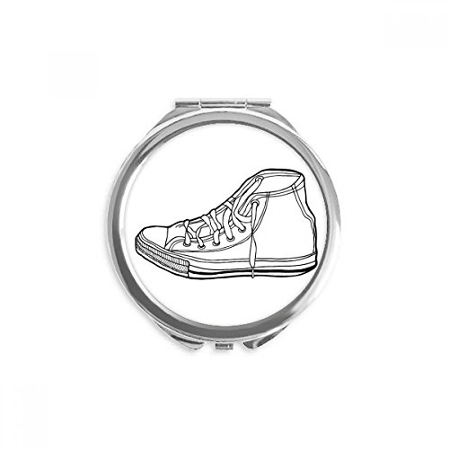 Miroir de poche motif chaussures en toile peinte idée cadeau originale